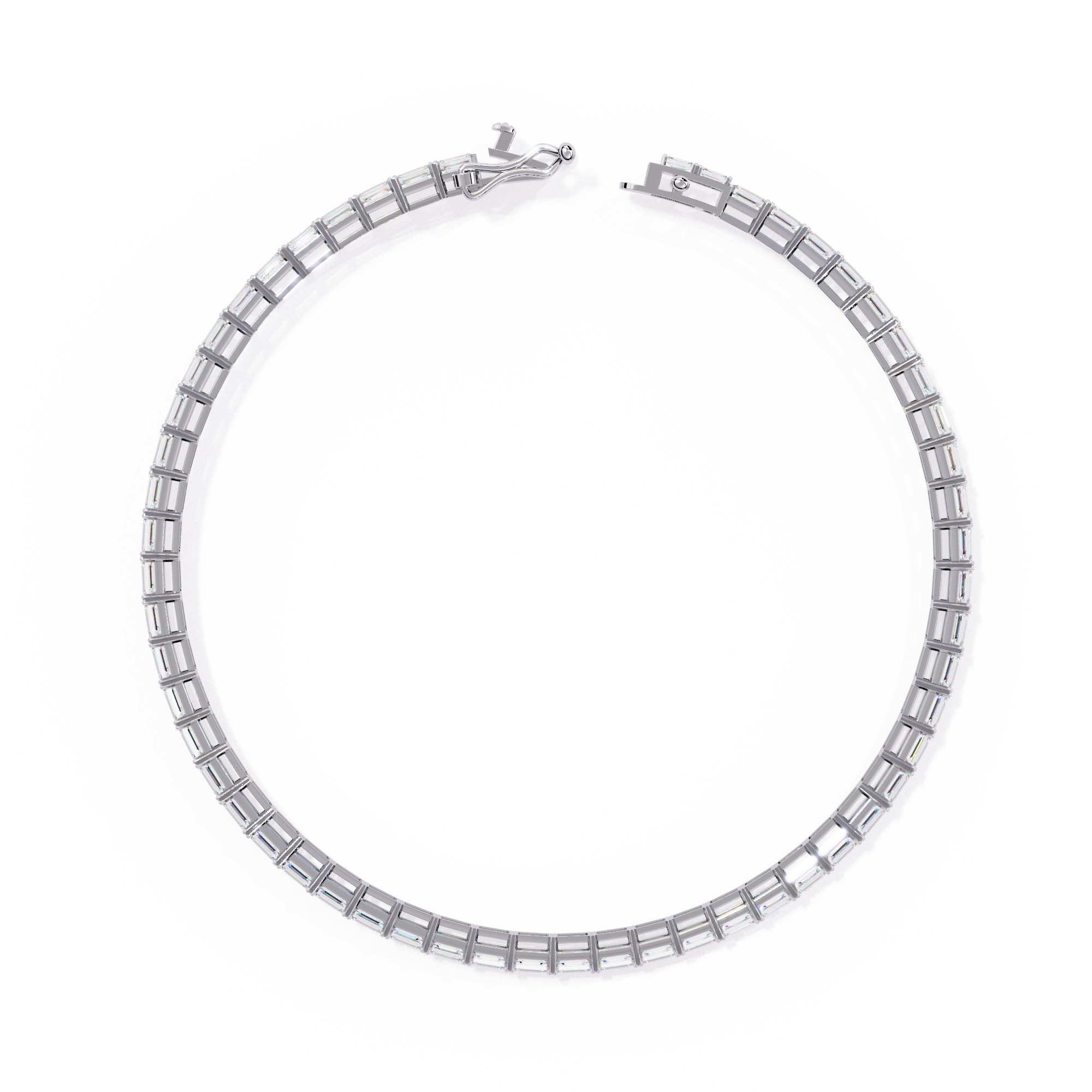 Solitairekart 3.53ct Emerald Cut Natural Diamond Tennis Bracelet-HI Color. VS-SI Clarity